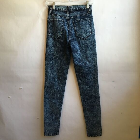 O2 DENIM HIGH RISE JEANS IN ACID WASH - Picture 5 of 6